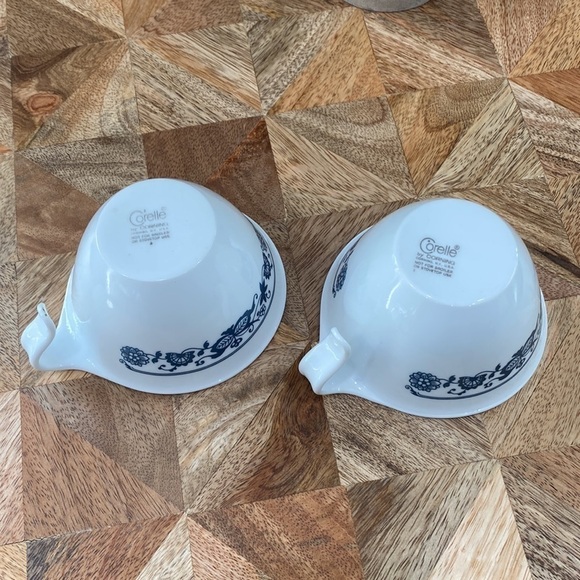 Vintage Corelle by Corning Blue Tea Cups, Set of 2 - Picture 5 of 10